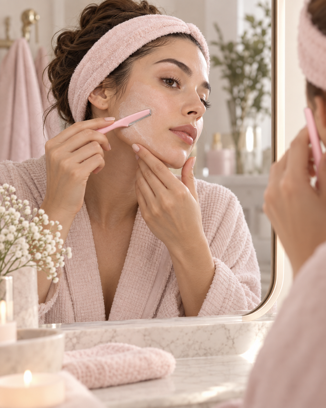 Dermaplaning with a clearer visual guide