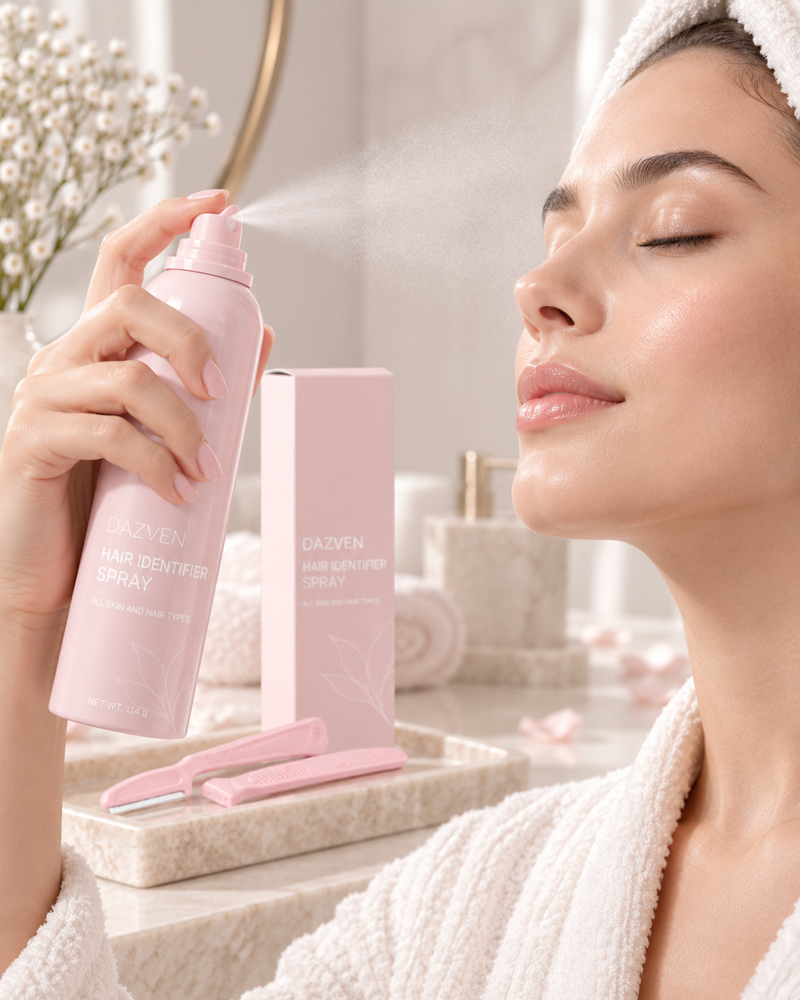 Applying visibility prep before dermaplaning
